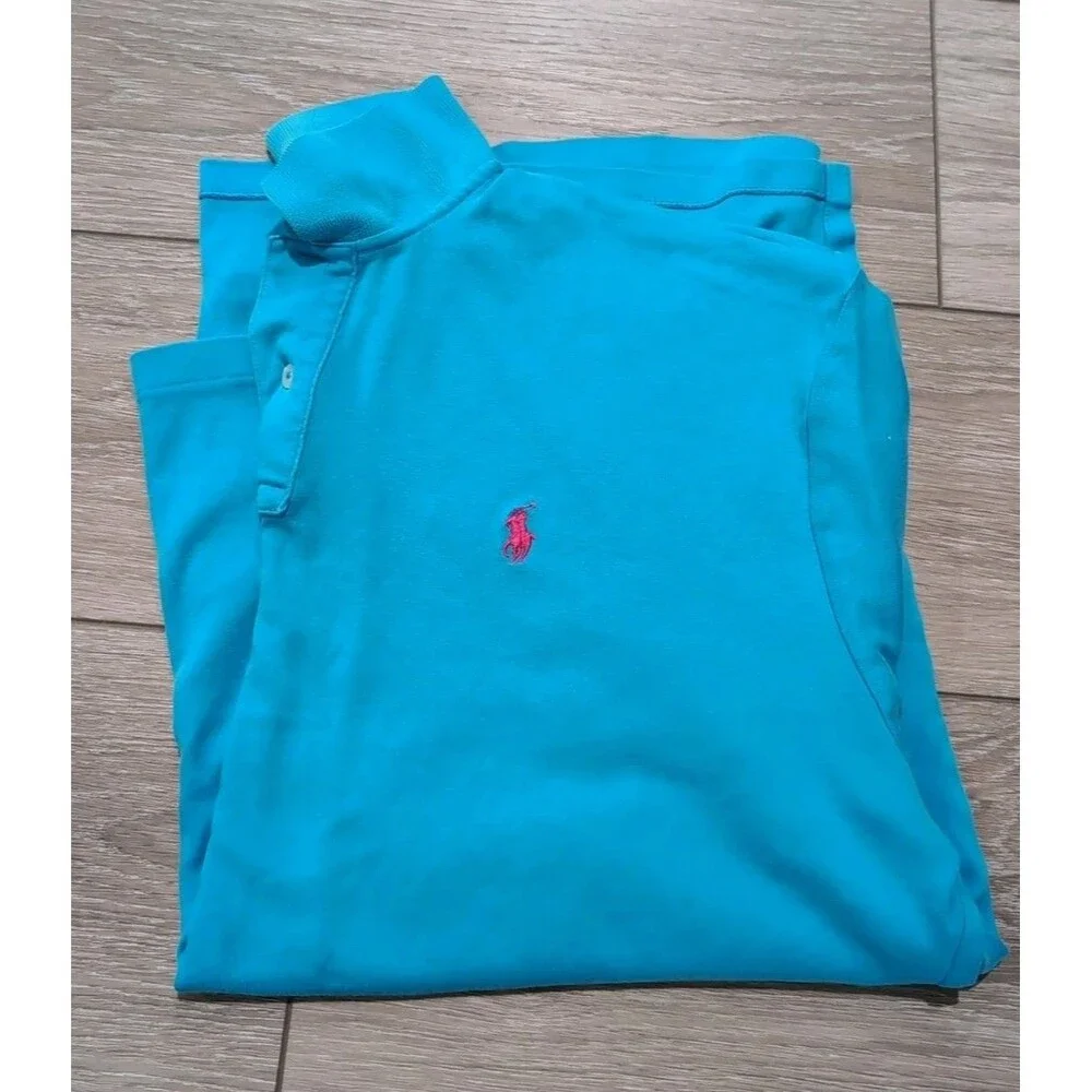 POLO RALPH LAUREN MEN's  SIZE XLT LIGHT BLUE POLO SHIRT W/PONY LOGO  EUC